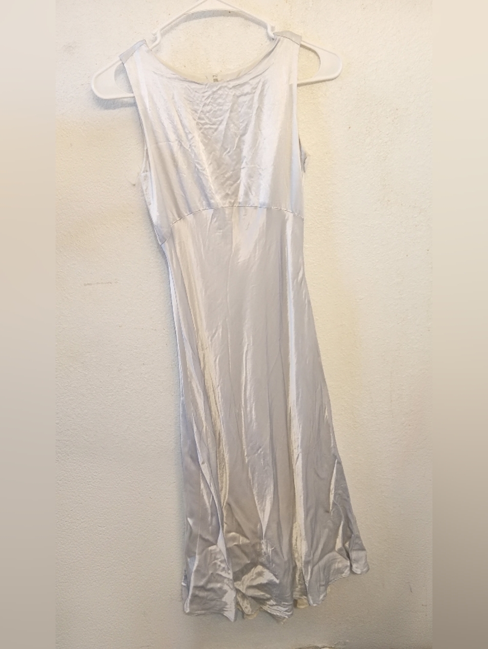 Vintage 90s Monkey Wear Silver Rayon Satin Maxi Dress - Size 16 (Fits XS/S)